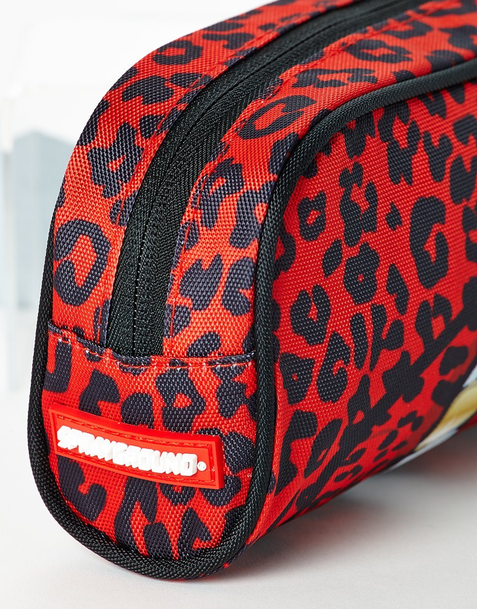 RED LEOPARD LIPS PENCIL CASE