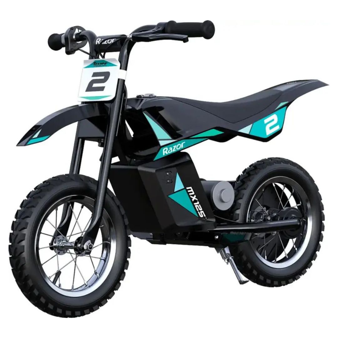 Razor - MX125 Dirt Rocket eBike for Kids w/ 5.3 Miles Max Operating Range and 8 mph Max Speed - Teal/Black - 15118245