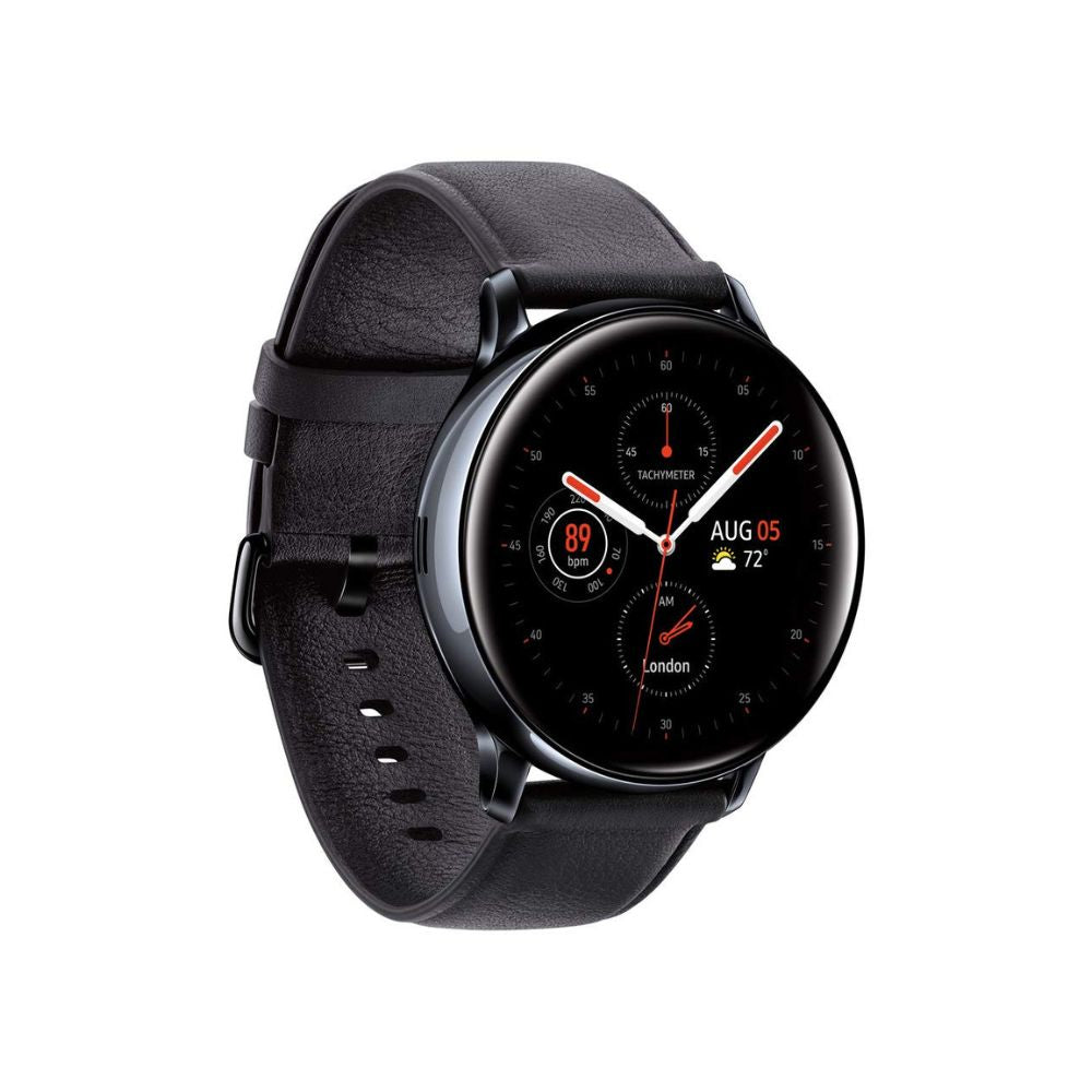 Samsung Galaxy Watch Active 2 SM-R835 40mm Stainless Steel Black Leather - LTE- SM-R835USKAXAR
