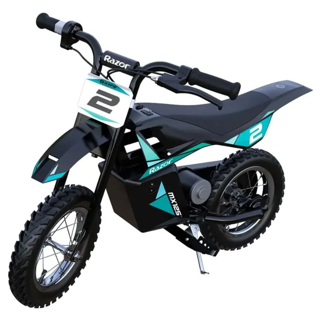 Razor - MX125 Dirt Rocket eBike for Kids w/ 5.3 Miles Max Operating Range and 8 mph Max Speed - Teal/Black - 15118245