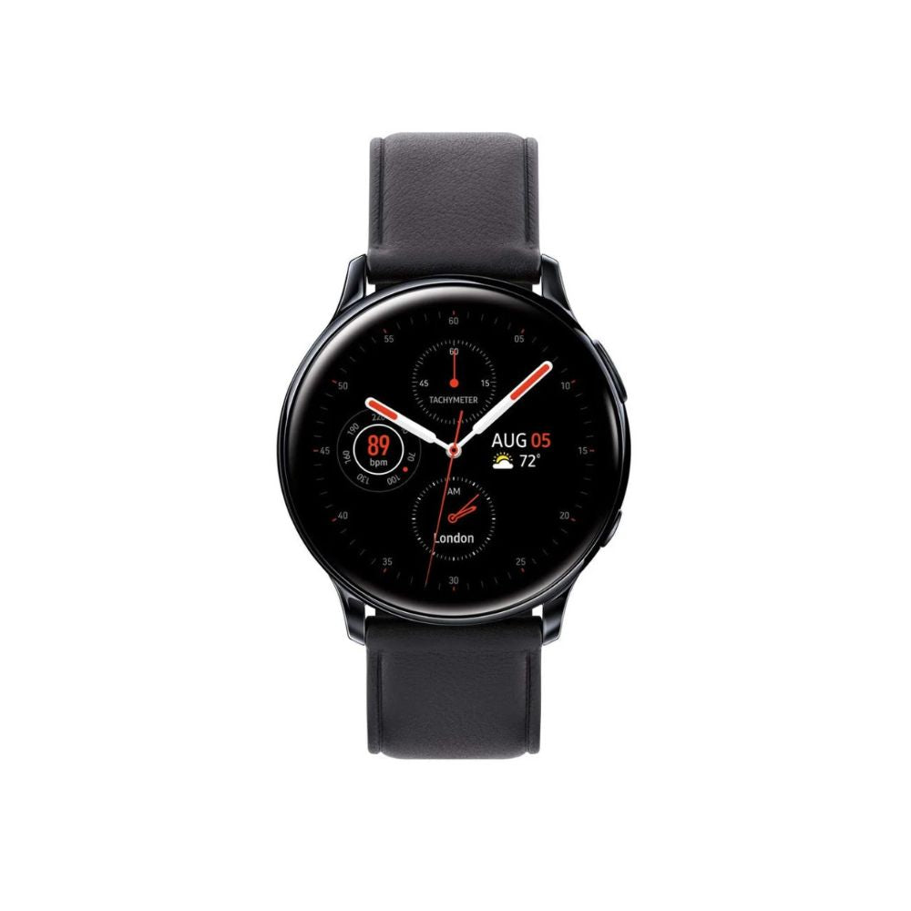 Samsung Galaxy Watch Active 2 SM-R835 40mm Stainless Steel Black Leather - LTE- SM-R835USKAXAR