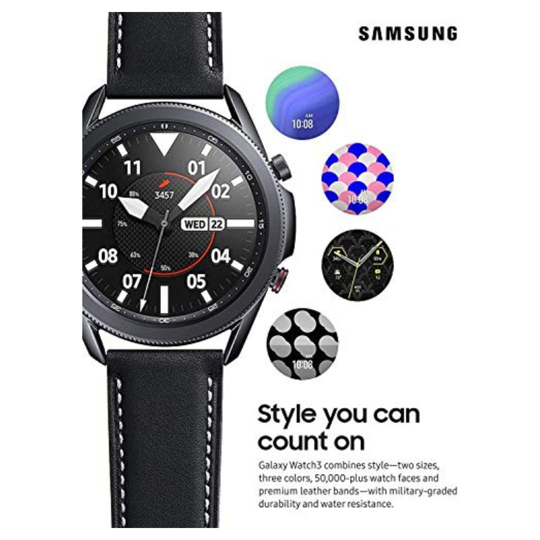 Samsung Galaxy Watch 3 (45mm, GPS, Bluetooth) Smart Watch with Advanced Health - Mystic Black - SM-R845UZKAXAR