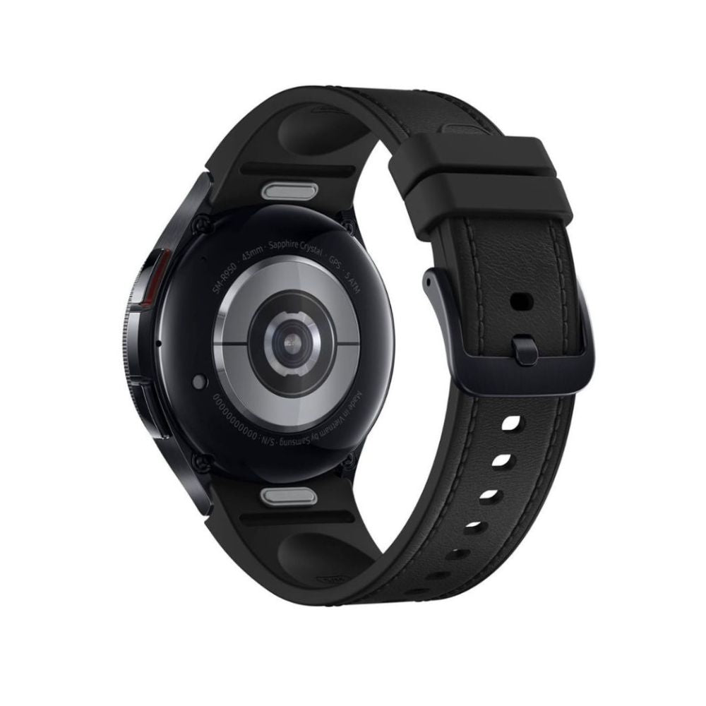 Samsung Galaxy Watch 6 Classic 43mm LTE - Black Stainless Steel with Black Leather Band - SM-R955UZKAXAA