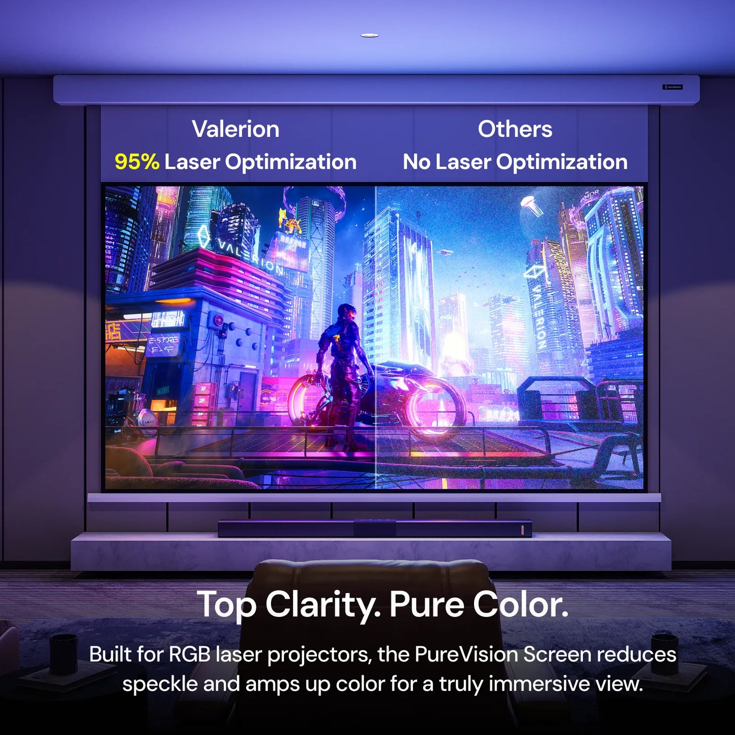PureVision Motorized Matte White Screen