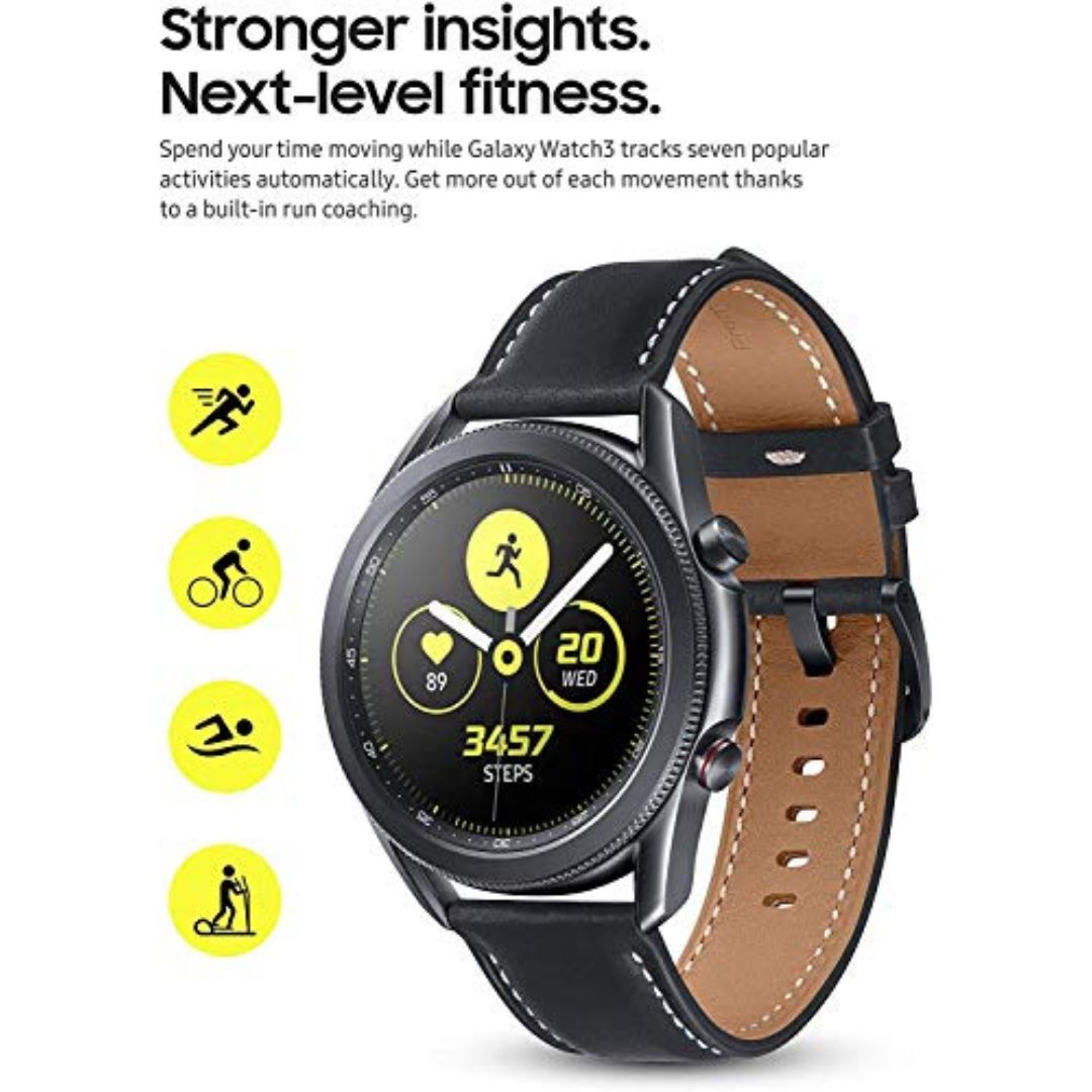 Samsung Galaxy Watch 3 (45mm, GPS, Bluetooth) Smart Watch with Advanced Health - Mystic Black - SM-R845UZKAXAR