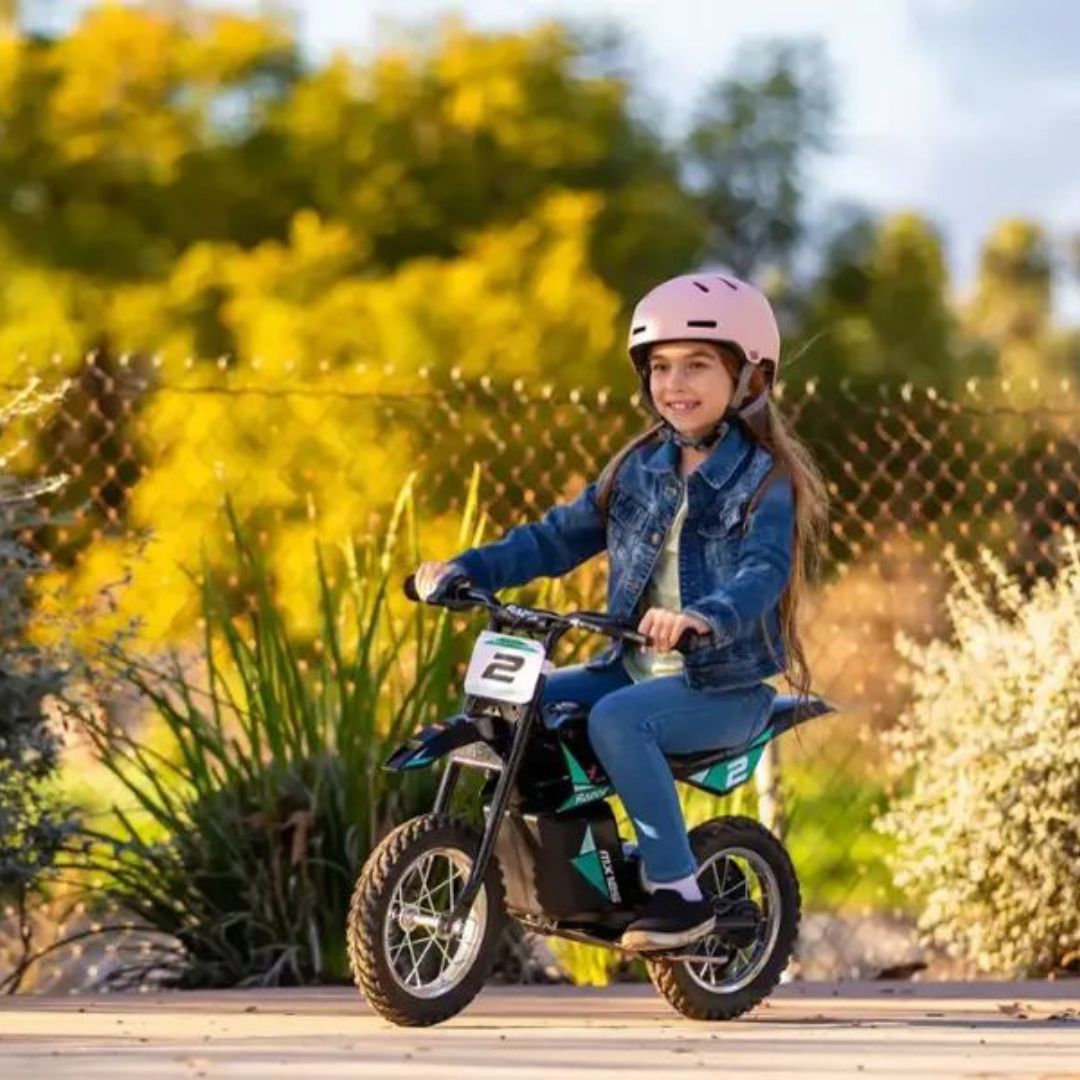 Razor - MX125 Dirt Rocket eBike for Kids w/ 5.3 Miles Max Operating Range and 8 mph Max Speed - Teal/Black - 15118245