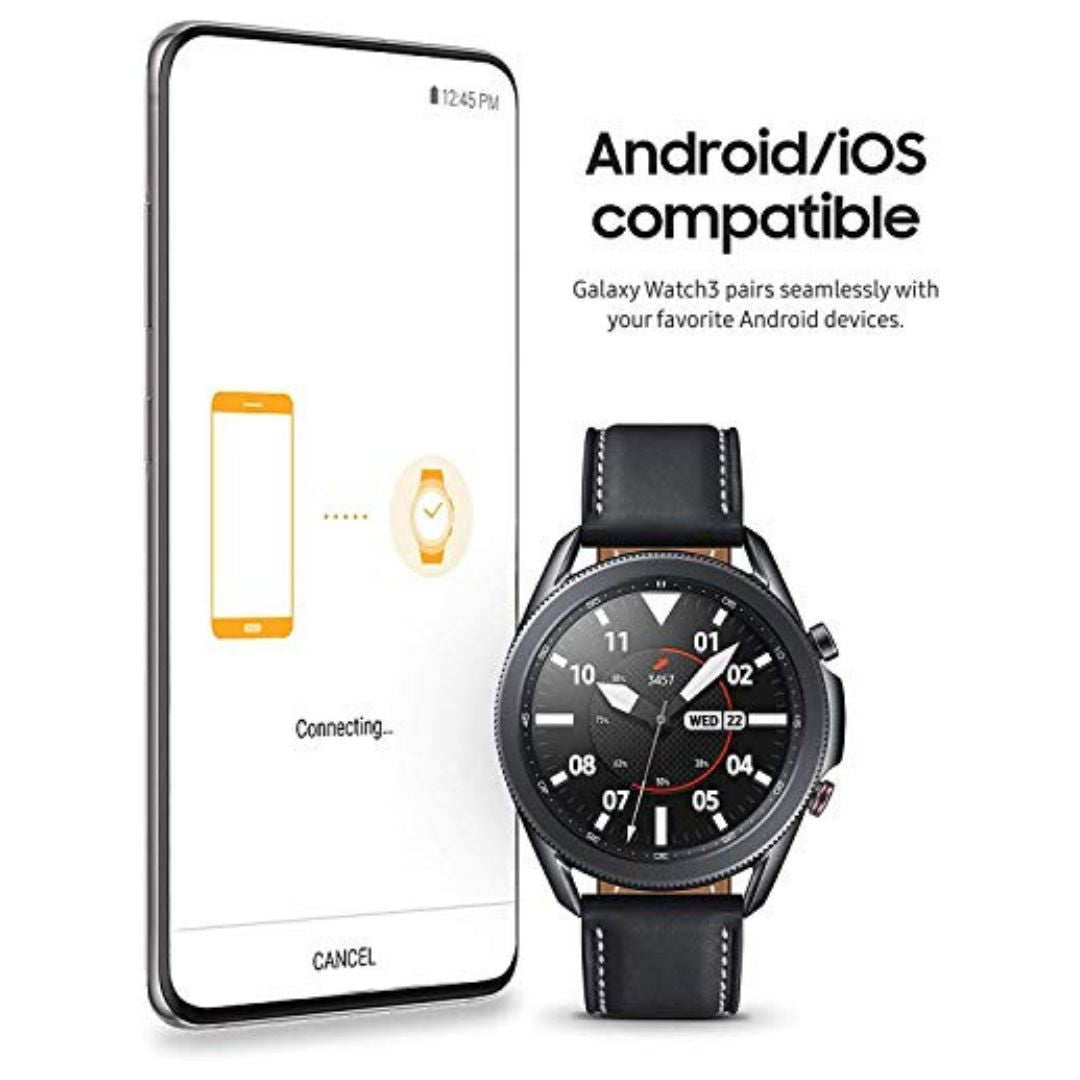 Samsung Galaxy Watch 3 (45mm, GPS, Bluetooth) Smart Watch with Advanced Health - Mystic Black - SM-R845UZKAXAR