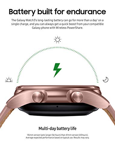 Samsung Galaxy Watch 3- 41mm Stainless Steel Case/ Leather Strap Mystic Bronze SM-R850NZDAXAR