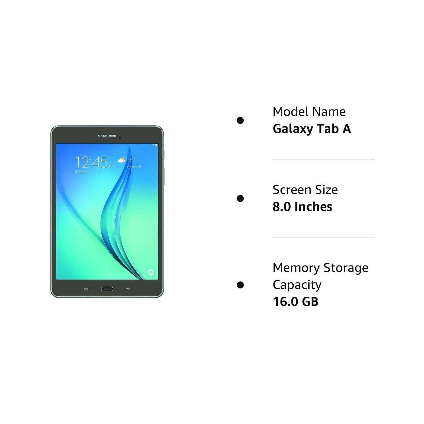 Samsung Galaxy Tab A - 8"(Wi-Fi Only) - 16GB - Smoky Titanium - SM-T350NZAAXAR