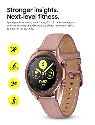 Samsung Galaxy Watch 3- 41mm Stainless Steel Case/ Leather Strap Mystic Bronze SM-R850NZDAXAR