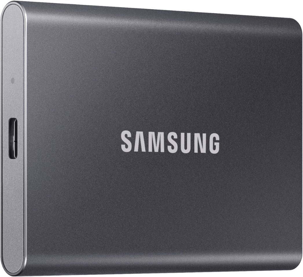 SAMSUNG SSD T7 Portable External Solid State Drive 2TB, USB 3.2 Gen 2, Gray, MU-PC2T0T/AM