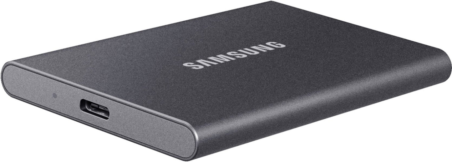 SAMSUNG SSD T7 Portable External Solid State Drive 2TB, USB 3.2 Gen 2, Gray, MU-PC2T0T/AM