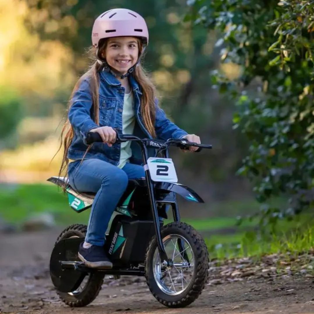 Razor - MX125 Dirt Rocket eBike for Kids w/ 5.3 Miles Max Operating Range and 8 mph Max Speed - Teal/Black - 15118245