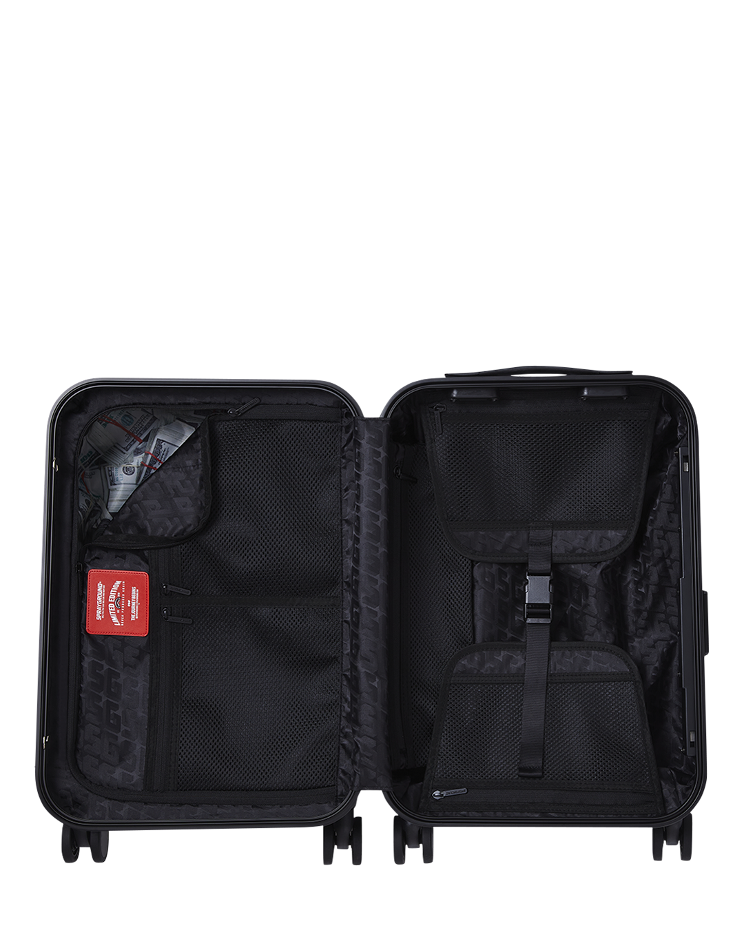 REALITY CHECK SHARKITECTURE CARRY-ON JETBLACK LUGGAGE (GUNMETAL HARDWARE)
