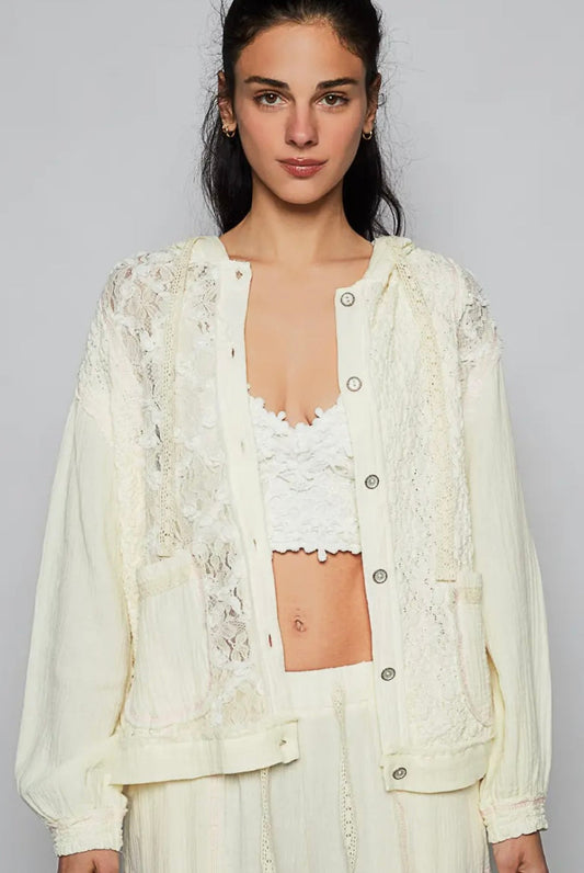POL Lace Hooded Jacket