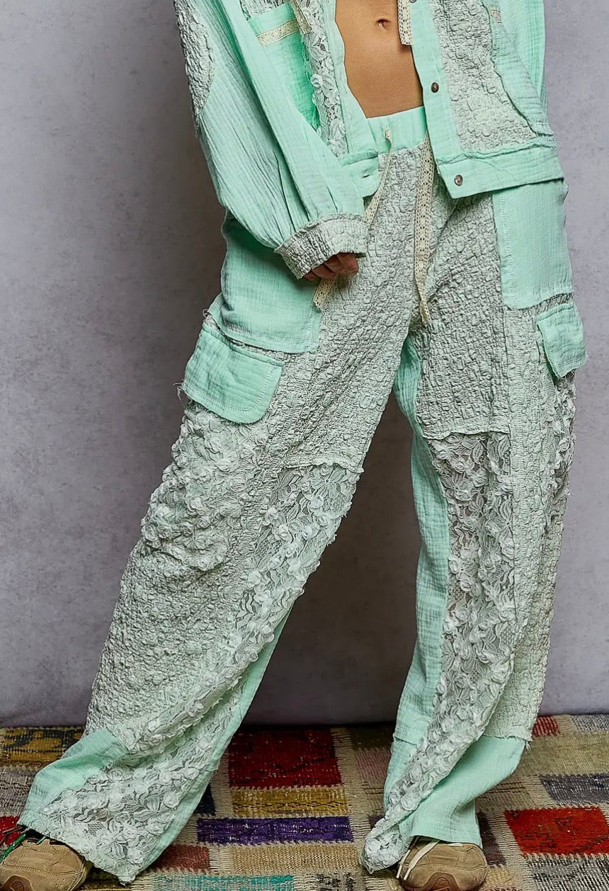 POL Lace Wide Leg Pant