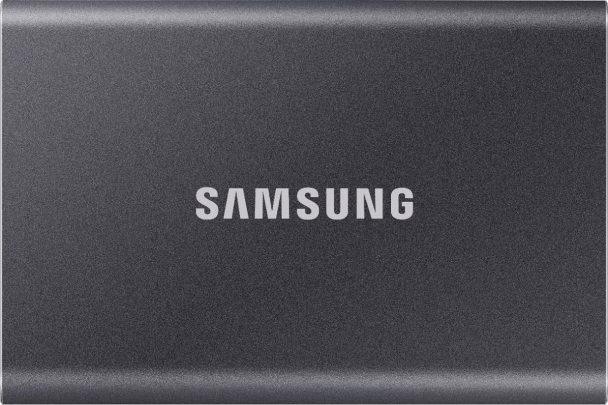 SAMSUNG SSD T7 Portable External Solid State Drive 2TB, USB 3.2 Gen 2, Gray, MU-PC2T0T/AM