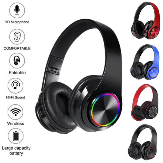 The Perfect Part Super Bass Bluetooth Headphones LED Light (New)