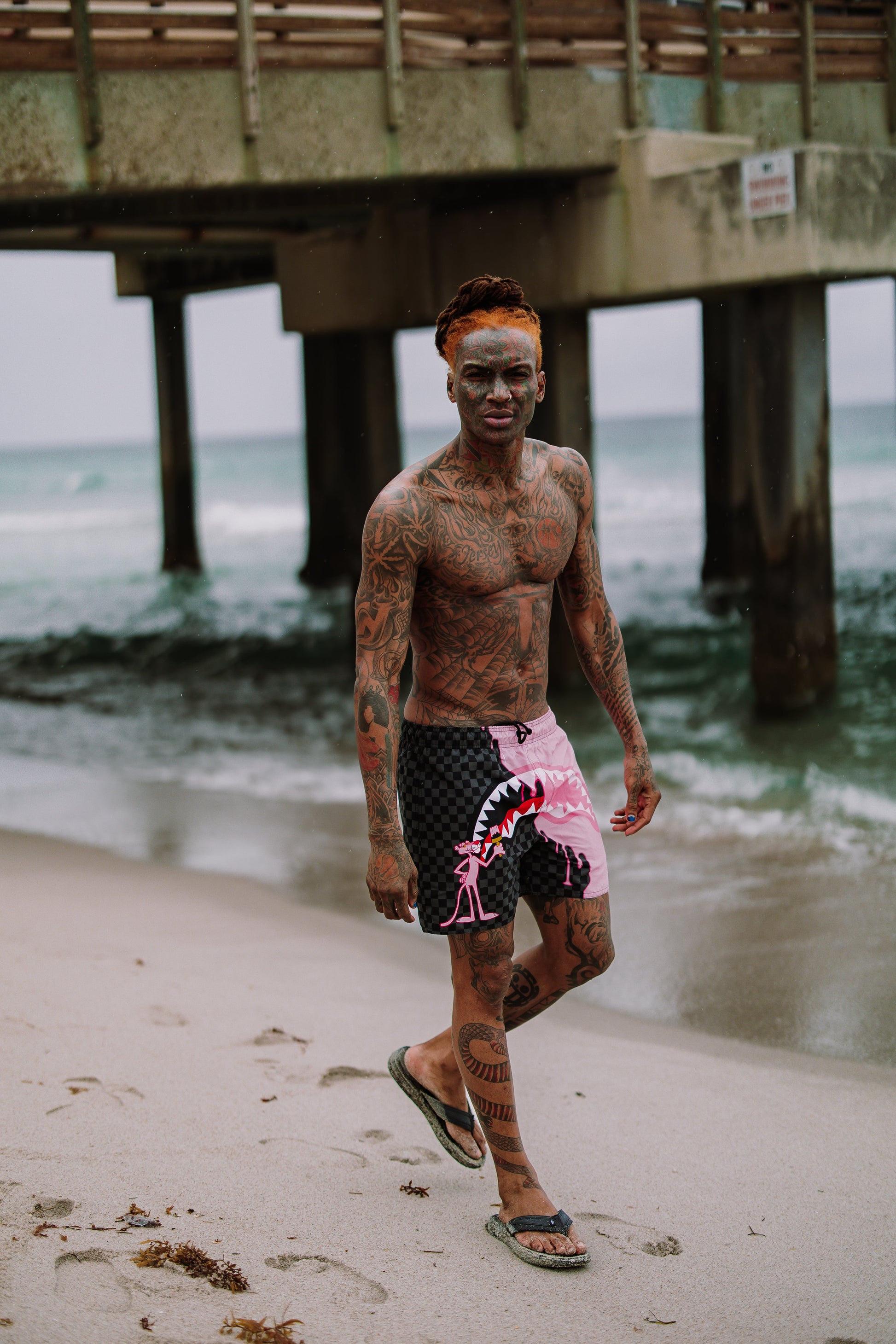 PINK PANTHER PINK PAINTER SWIM SHORTS